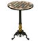 Antique Charles X Chess Table in Bronze Gilded Inlaid with Marble and Stones, Image 1