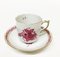Chinese Bouquet Raspberry Porcelain Cups and Saucers from Herend Hungary, Set of 20 3