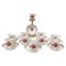Chinese Bouquet Raspberry Porcelain Cups and Saucers from Herend Hungary, Set of 20 1