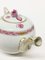 Chinese Bouquet Raspberry Porcelain Tea Pot & Milk and Sugar Pots from Herend Hungary, Set of 3 5