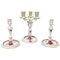 Chinese Bouquet Raspberry Porcelain Candleholders from Herend Hungary, Set of 4, Image 1