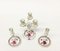 Chinese Bouquet Raspberry Porcelain Candleholders from Herend Hungary, Set of 4 2