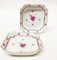 Chinese Bouquet Raspberry Porcelain Square Salad Dishes from Herend Hungary, Set of 2 2