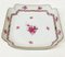 Platos de ensalada chinos cuadrados de porcelana frambuesa de Herend Hungary. Juego de 2, Imagen 4