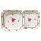 Chinese Bouquet Raspberry Porcelain Square Salad Dishes from Herend Hungary, Set of 2 1