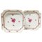 Platos de ensalada chinos cuadrados de porcelana frambuesa de Herend Hungary. Juego de 2, Imagen 1