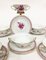 Chinese Bouquet Raspberry Porcelain Cream Soup Cups and Stands from Herend, Set of 16, Image 2