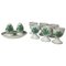 Chinese Bouquet Apponyi Green Porcelain Egg Cups and Shakers from Herend Hungary, Set of 9 1