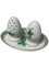 Chinese Bouquet Apponyi Green Porcelain Egg Cups and Shakers from Herend Hungary, Set of 9, Image 3