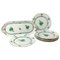 Vassoio Bouquet Apponyi in porcellana verde con 6 piatti di Herend, set di 7, Immagine 1