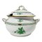 Chinese Bouquet Apponyi Green Porcelain Soup Tureen with Handles from Herend 1