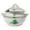 Chinese Bouquet Apponyi Green Porcelain Soup Tureen with Handles from Herend, Image 1
