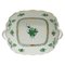 Plato de servicio Chinese Bouquet Apponyi de porcelana verde con asas de Herend, Imagen 1