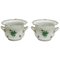 Chinese Bouquet Apponyi Green Porcelain Cachepots from Herend, Set of 2 1