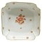 Porcelain Rust Fortuna Pattern Square Salad Dish from Herend, Hungary, Image 1