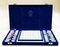 Porcelain Limited Edition Chess Set With Board in Blue Case from Herend, Hungary, 2006, Set of 35 2