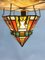 Art Deco Deckenlampe aus Buntglas 3