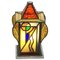 Art Deco Square & Organic Shaped Stained Glass Table Lamp, Image 1