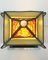 Art Deco Square & Organic Shaped Stained Glass Table Lamp 2