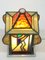 Art Deco Square & Organic Shaped Stained Glass Table Lamp 4