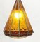 Orangefarbene Deckenlampe aus Buntglas, 1930er 3