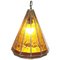 Orangefarbene Deckenlampe aus Buntglas, 1930er 1