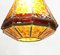 Orange Stained Glass Ceiling Lamp, 1930s 2