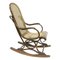 Rocking Chair en Bois de Hêtre avec Siège en Rotin, 1900s 1