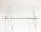 Trestle Leg Console Table / Desk With Two-Tiered Glass Top 3