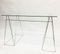 Trestle Leg Console Table / Desk With Two-Tiered Glass Top 2