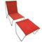 Red Bachelor Chair with Stool by Verner Panton for Fritz Hansen, Set of 2 1