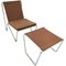Brown Bachelor Chair & Stool by Panton Verner for Fritz Hansen, 1950s, Set of 2 1