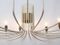 Lámpara de araña italiana blanca de latón, años 50, Imagen 5