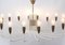 Italian White Brass Chandelier, 1950s 3