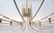 Lámpara de araña italiana blanca de latón, años 50, Imagen 6