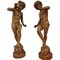 Large 19th Century Fruit Wooden Statues of Young Bacchus, Set of 2 1