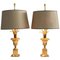 Italian Gilt Metal Side Table Lamps from Maison Charles, 1970s, Set of 2 1