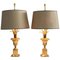 Italian Gilt Metal Side Table Lamps from Maison Charles, 1970s, Set of 2, Image 1