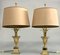 Italian Gilt Metal Side Table Lamps from Maison Charles, 1970s, Set of 2 2