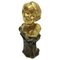 Small French Gilded Bronze Bust by Rene De Saint-Marceaux, 1897 1