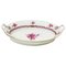 Chinese Bouquet Raspberry Porcelain Bread Basket from Herend Hungary 1