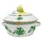 Small Chinese Bouquet Apponyi Green Porcelain Tureen with Handles from Herend 1