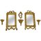 Miniatur Spiegel und Konsolen aus vergoldetem Holz, 6er Set 1