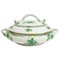 Chinese Bouquet Apponyi Green Porcelain Tureen with Handles from Herend, Image 1