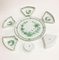 Indian Basket Green Porcelain Hors d'Oeuvres Set from Herend, Set of 7 4