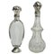 19th Century Dutch Silver and Crystal Scent or Perfume Bottles, Set of 2 1