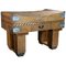 French Butcher's Block on Original Stand in Brown Beech, Early 20th Century, Image 1