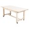 French Bleached Oak Table on Castors, Image 1