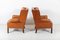 English Georgian Style Tan Leather Wingback Armchairs, Set of 2 5