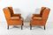 English Georgian Style Tan Leather Wingback Armchairs, Set of 2 4